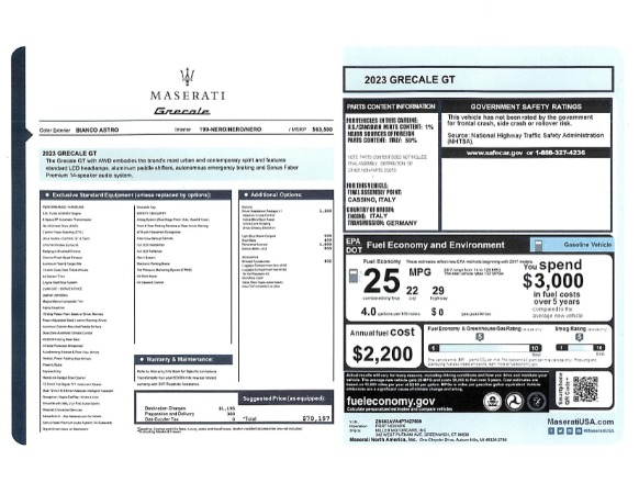 New 2023 Maserati Grecale GT for sale $70,197 at Alfa Romeo of Greenwich in Greenwich CT 06830 23