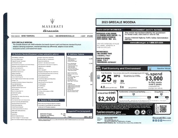 New 2023 Maserati Grecale Modena for sale $86,457 at Alfa Romeo of Greenwich in Greenwich CT 06830 24