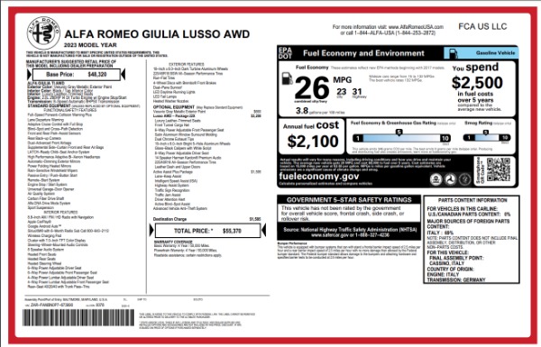 New 2023 Alfa Romeo Giulia Ti Lusso for sale $50,370 at Alfa Romeo of Greenwich in Greenwich CT 06830 28