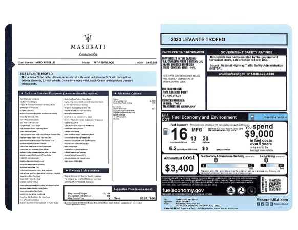 New 2023 Maserati Levante Trofeo for sale $170,866 at Alfa Romeo of Greenwich in Greenwich CT 06830 24