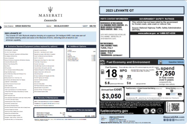 New 2023 Maserati Levante GT for sale $102,195 at Alfa Romeo of Greenwich in Greenwich CT 06830 22