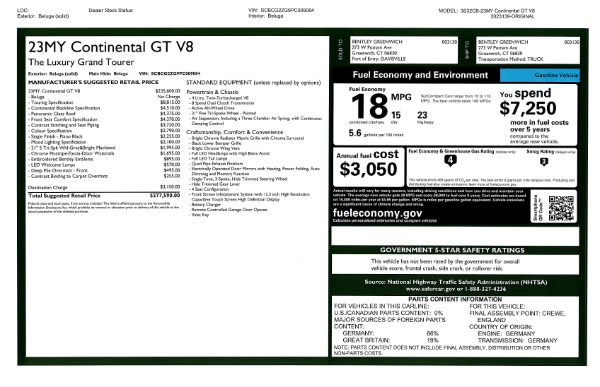 New 2023 Bentley Continental GT V8 for sale $277,590 at Alfa Romeo of Greenwich in Greenwich CT 06830 25