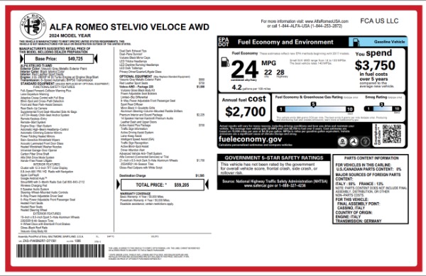 New 2024 Alfa Romeo Stelvio Veloce for sale $59,205 at Alfa Romeo of Greenwich in Greenwich CT 06830 28