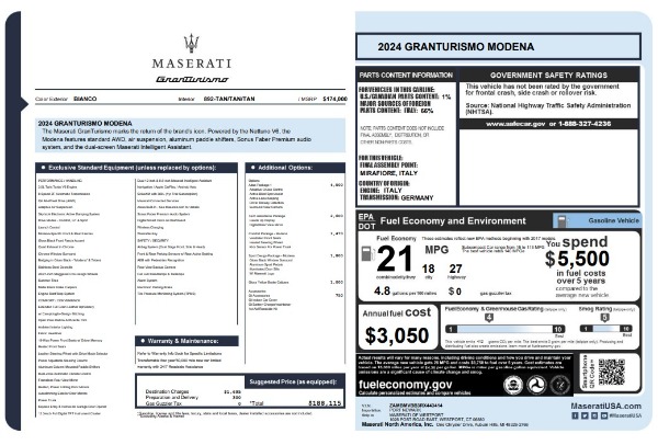 New 2024 Maserati GranTurismo Modena for sale $188,115 at Alfa Romeo of Greenwich in Greenwich CT 06830 21
