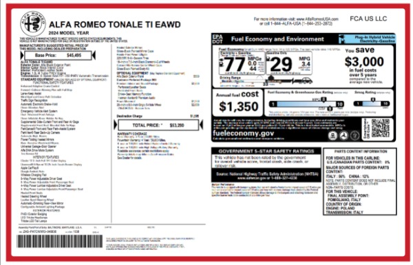 New 2024 Alfa Romeo Tonale Ti for sale $53,290 at Alfa Romeo of Greenwich in Greenwich CT 06830 27