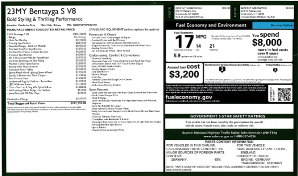 New 2023 Bentley Bentayga S V8 for sale $297,795 at Alfa Romeo of Greenwich in Greenwich CT 06830 28