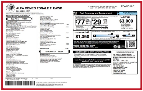 New 2024 Alfa Romeo Tonale Ti for sale Sold at Alfa Romeo of Greenwich in Greenwich CT 06830 22