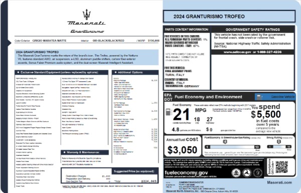 Used 2024 Maserati GranTurismo Trofeo for sale $123,900 at Alfa Romeo of Greenwich in Greenwich CT 06830 21
