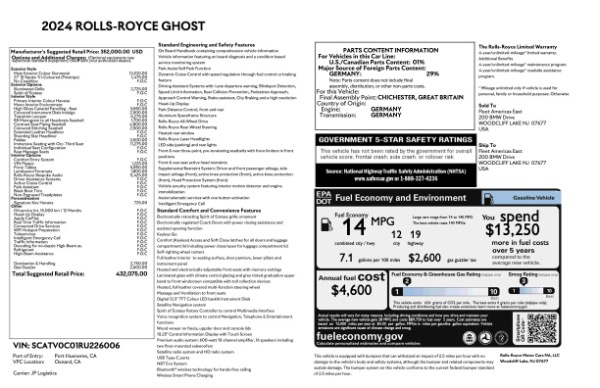 Used 2024 Rolls-Royce Ghost for sale $299,900 at Alfa Romeo of Greenwich in Greenwich CT 06830 26