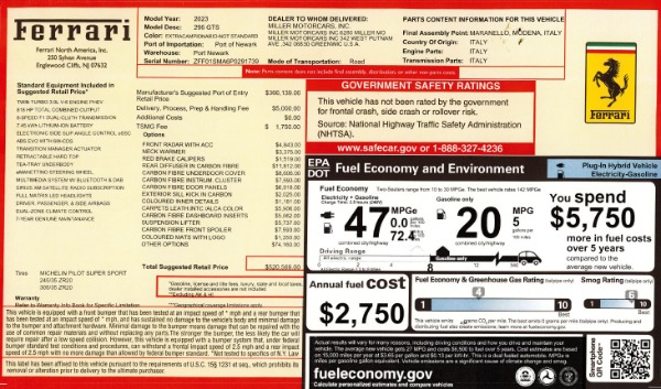 Used 2023 Ferrari 296 GTS for sale Call for price at Alfa Romeo of Greenwich in Greenwich CT 06830 2