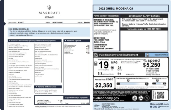 Used 2022 Maserati Ghibli Modena Q4 for sale $37,900 at Alfa Romeo of Greenwich in Greenwich CT 06830 22