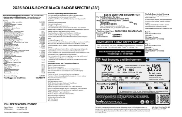 Used 2025 Rolls-Royce Black Badge Spectre for sale $449,900 at Alfa Romeo of Greenwich in Greenwich CT 06830 28