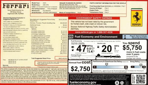 Used 2023 Ferrari 296 GTB for sale $319,900 at Alfa Romeo of Greenwich in Greenwich CT 06830 2