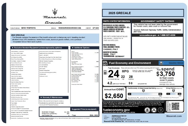 New 2025 Maserati Grecale for sale $84,856 at Alfa Romeo of Greenwich in Greenwich CT 06830 24