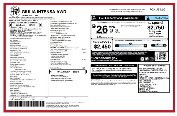 New 2025 Alfa Romeo Giulia Intensa for sale Sold at Alfa Romeo of Greenwich in Greenwich CT 06830 18