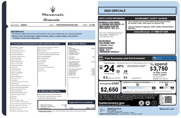 New 2025 Maserati Grecale for sale $82,286 at Alfa Romeo of Greenwich in Greenwich CT 06830 25