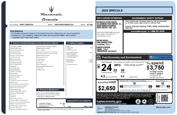 New 2025 Maserati Grecale for sale Sold at Alfa Romeo of Greenwich in Greenwich CT 06830 25