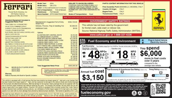 Used 2024 Ferrari 296 GTS for sale Call for price at Alfa Romeo of Greenwich in Greenwich CT 06830 2