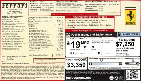 Used 2025 Ferrari Roma Spider for sale $324,900 at Alfa Romeo of Greenwich in Greenwich CT 06830 2