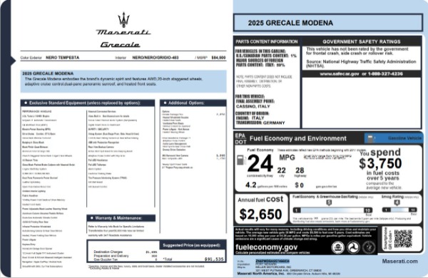 New 2025 Maserati Grecale Modena for sale $82,215 at Alfa Romeo of Greenwich in Greenwich CT 06830 27
