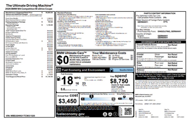 Used 2026 BMW M4 Competition xDrive for sale Sold at Alfa Romeo of Greenwich in Greenwich CT 06830 2