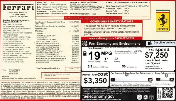 Used 2025 Ferrari Roma Spider for sale $317,900 at Alfa Romeo of Greenwich in Greenwich CT 06830 2