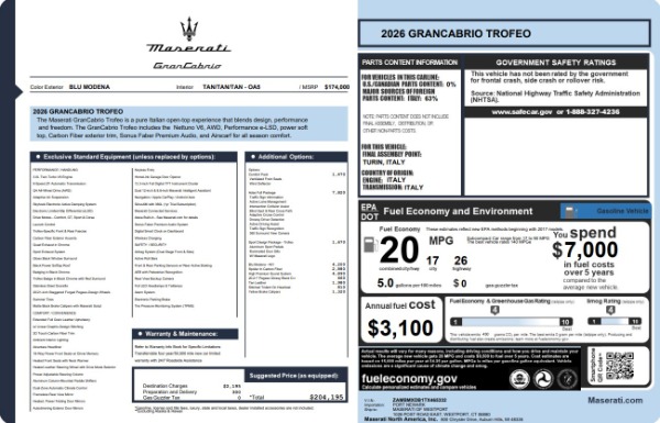 New 2026 Maserati GranCabrio Trofeo for sale $204,195 at Alfa Romeo of Greenwich in Greenwich CT 06830 25