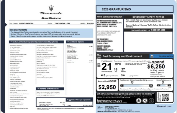 New 2026 Maserati GranTurismo for sale Sold at Alfa Romeo of Greenwich in Greenwich CT 06830 25