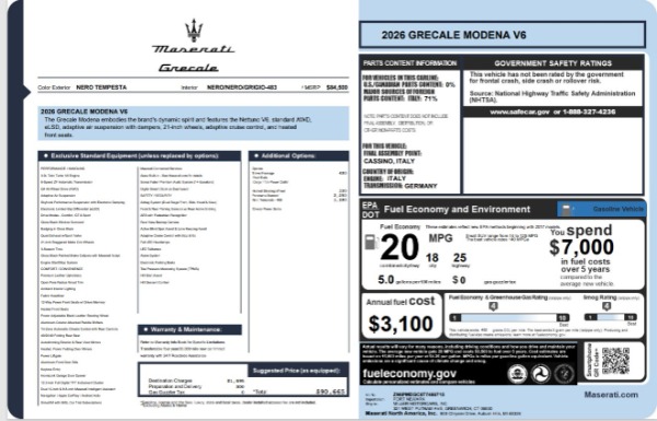 Used 2026 Maserati Grecale Modena V6 for sale $78,714 at Alfa Romeo of Greenwich in Greenwich CT 06830 25