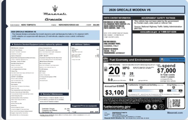Used 2026 Maserati Grecale Modena V6 for sale $79,881 at Alfa Romeo of Greenwich in Greenwich CT 06830 25