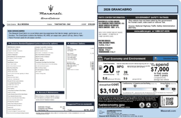 New 2026 Maserati GranCabrio Modena for sale $178,635 at Alfa Romeo of Greenwich in Greenwich CT 06830 26