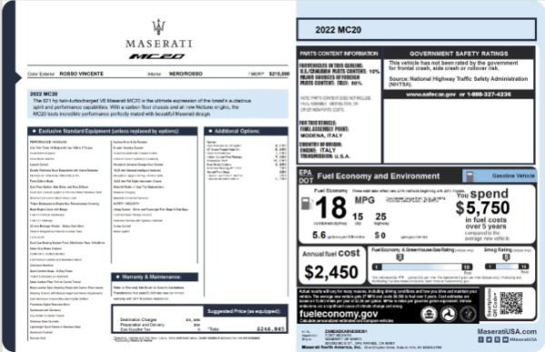 Used 2022 Maserati MC20 for sale $175,900 at Alfa Romeo of Greenwich in Greenwich CT 06830 24