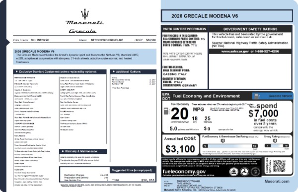 New 2026 Maserati Grecale Modena V6 for sale $92,055 at Alfa Romeo of Greenwich in Greenwich CT 06830 24