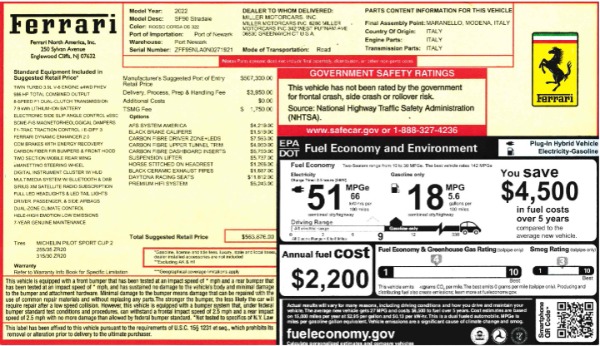 Used 2022 Ferrari SF90 Stradale for sale $445,900 at Alfa Romeo of Greenwich in Greenwich CT 06830 2