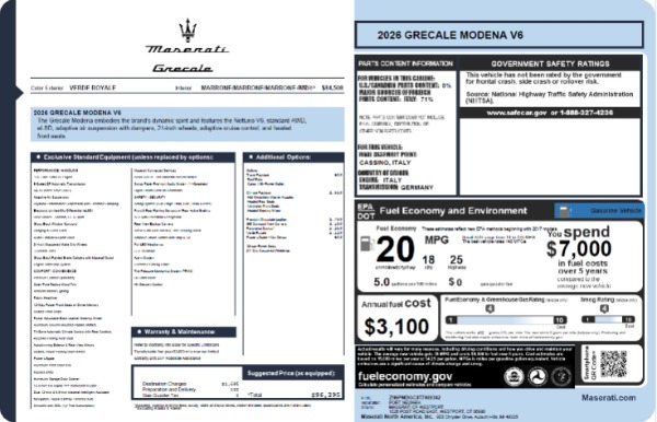 New 2026 Maserati Grecale Modena V6 for sale $96,295 at Alfa Romeo of Greenwich in Greenwich CT 06830 25
