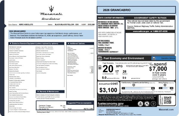 New 2026 Maserati GranCabrio for sale $173,195 at Alfa Romeo of Greenwich in Greenwich CT 06830 23