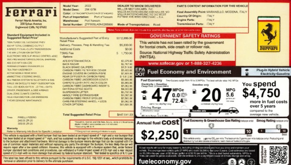 Used 2022 Ferrari 296 GTB for sale $319,900 at Alfa Romeo of Greenwich in Greenwich CT 06830 2