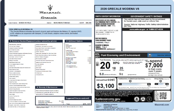 New 2026 Maserati Grecale Modena V6 for sale $96,825 at Alfa Romeo of Greenwich in Greenwich CT 06830 23