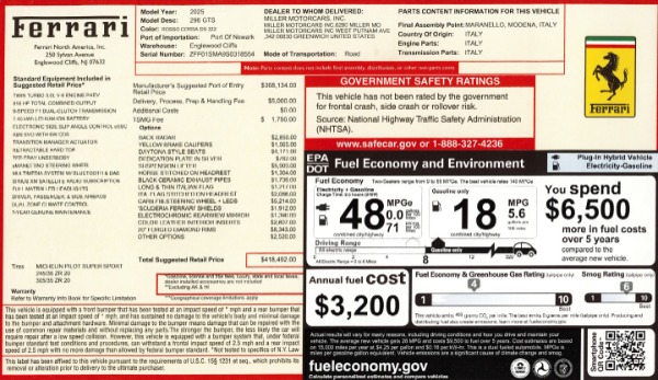 Used 2025 Ferrari 296 GTS for sale $414,900 at Alfa Romeo of Greenwich in Greenwich CT 06830 2