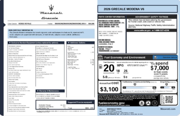 New 2026 Maserati Grecale Modena V6 for sale $96,295 at Alfa Romeo of Greenwich in Greenwich CT 06830 25