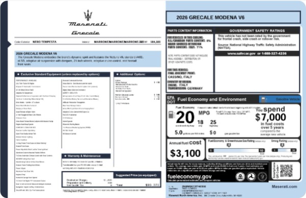 New 2026 Maserati Grecale Modena V6 for sale Call for price at Alfa Romeo of Greenwich in Greenwich CT 06830 25