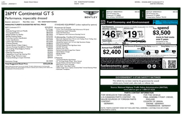 New 2026 Bentley Continental GT for sale $352,635 at Alfa Romeo of Greenwich in Greenwich CT 06830 24