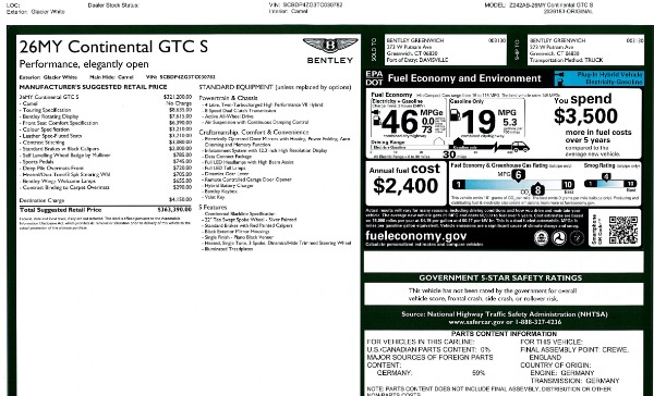 New 2026 Bentley Continental GTC for sale $363,390 at Alfa Romeo of Greenwich in Greenwich CT 06830 10