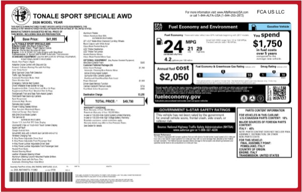 New 2026 Alfa Romeo Tonale Sport Speciale for sale $49,790 at Alfa Romeo of Greenwich in Greenwich CT 06830 25