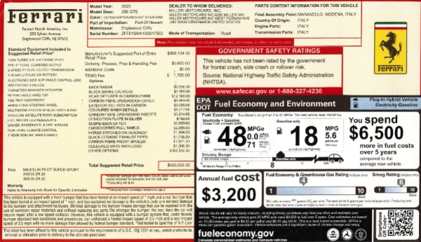 Used 2025 Ferrari 296 GTS for sale $489,900 at Alfa Romeo of Greenwich in Greenwich CT 06830 2