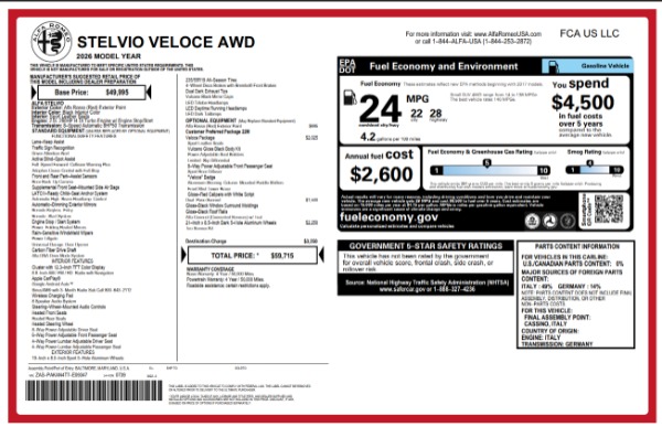 New 2026 Alfa Romeo Stelvio for sale $59,715 at Alfa Romeo of Greenwich in Greenwich CT 06830 25