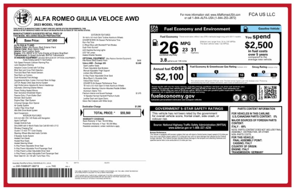 Used 2023 Alfa Romeo Giulia Veloce for sale $33,900 at Alfa Romeo of Greenwich in Greenwich CT 06830 24