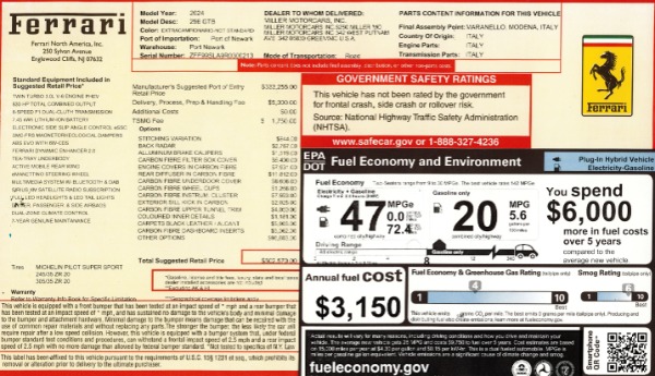 Used 2024 Ferrari 296 GTB for sale $369,900 at Alfa Romeo of Greenwich in Greenwich CT 06830 2