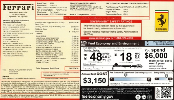 Used 2024 Ferrari 296 GTS for sale $429,900 at Alfa Romeo of Greenwich in Greenwich CT 06830 2