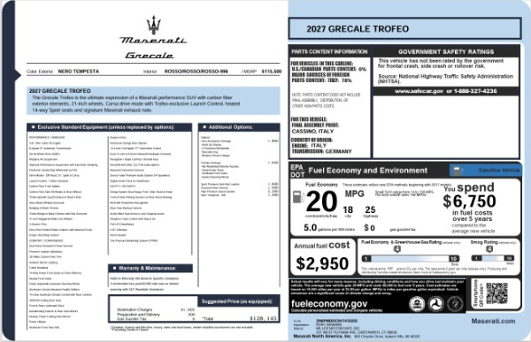 New 2027 Maserati Grecale Trofeo for sale $128,145 at Alfa Romeo of Greenwich in Greenwich CT 06830 27